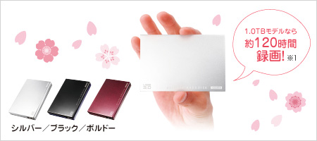 1.0TBモデルなら約120時間録画！