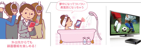 録画した番組を好きな場所で楽しめる！