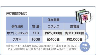 保存曲数の目安