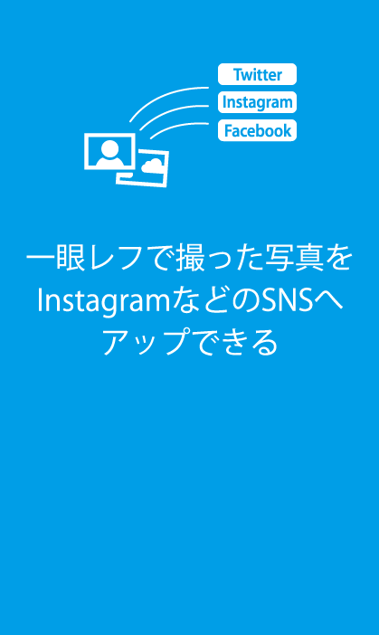 写真を選んでInstagram やFacebook にアップできる