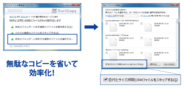 図：無駄なコピーを省いて効率化！