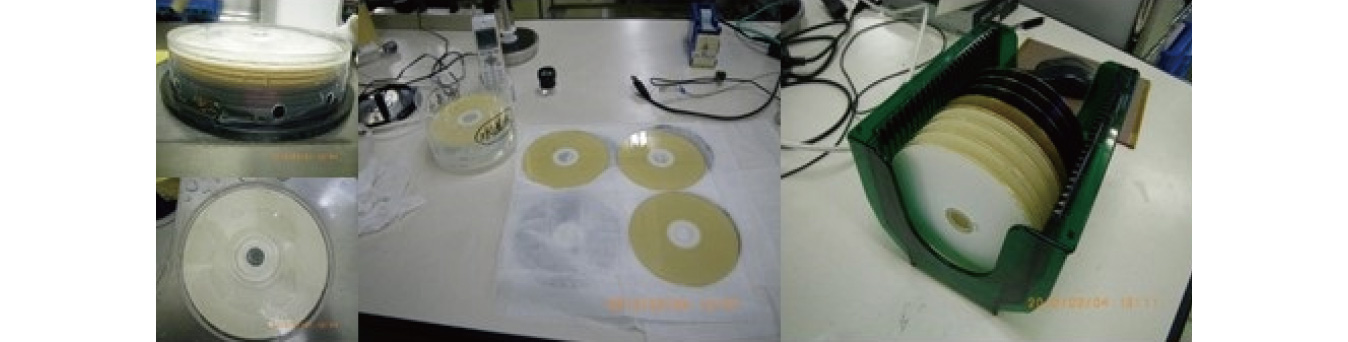 取り出したディスクは水で洗浄し、乾燥後読み取れるか確認。