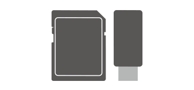 SDカード・USBメモリー：データの持ち運びが便利で手軽に使える