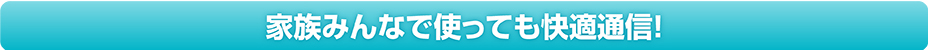 家族みんなで使っても快適通信！