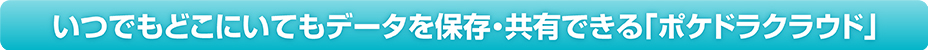 いつでもどこにいてもデータを保存・共有できる「ポケドラクラウド」