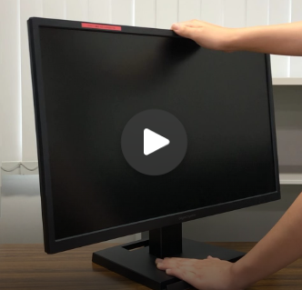 モニターが前かがみになっている/直立ではない/下向きになっている場合