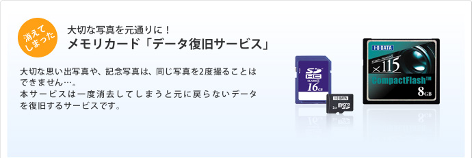 消えてしまった大切な写真が元通りに！メモリーカード「データ復旧サービス」