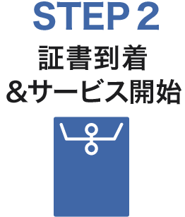 STEP2　証書到着＆サービス開始