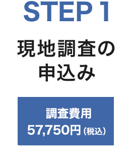 STEP1　現地調査の申込み＆振込み